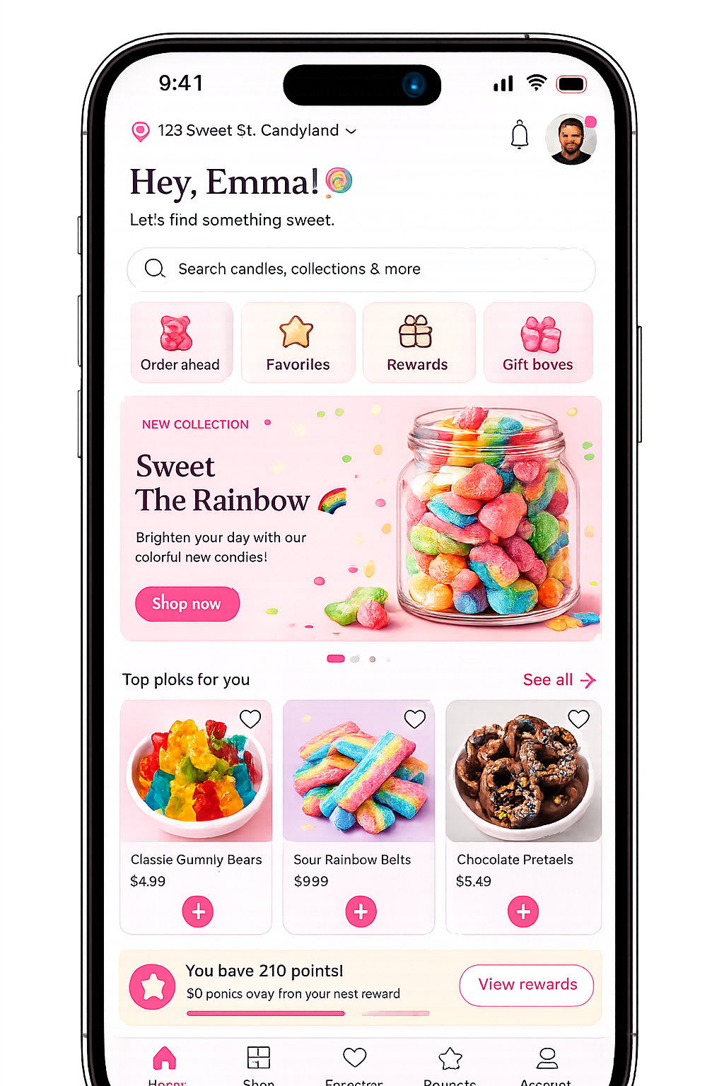 Candy shop mobile storefront design example